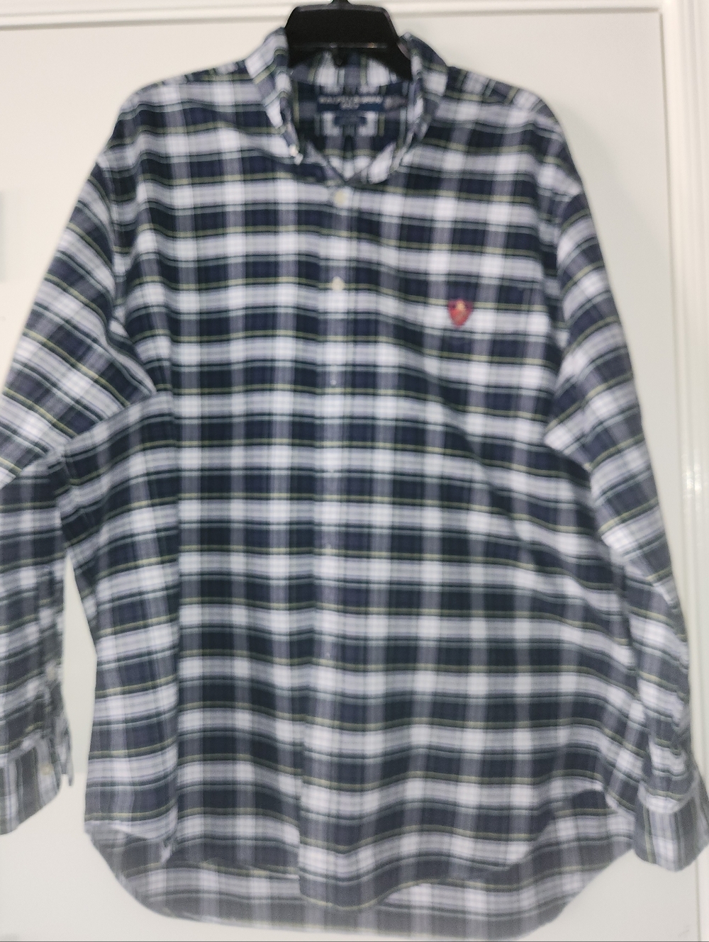 Ralph Lauren Golf Tilden Men's Green Blue White Plaid Shirt Size XL $36